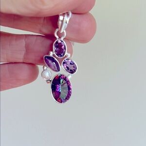 Sterling Silver and Mystic Topaz Pendant